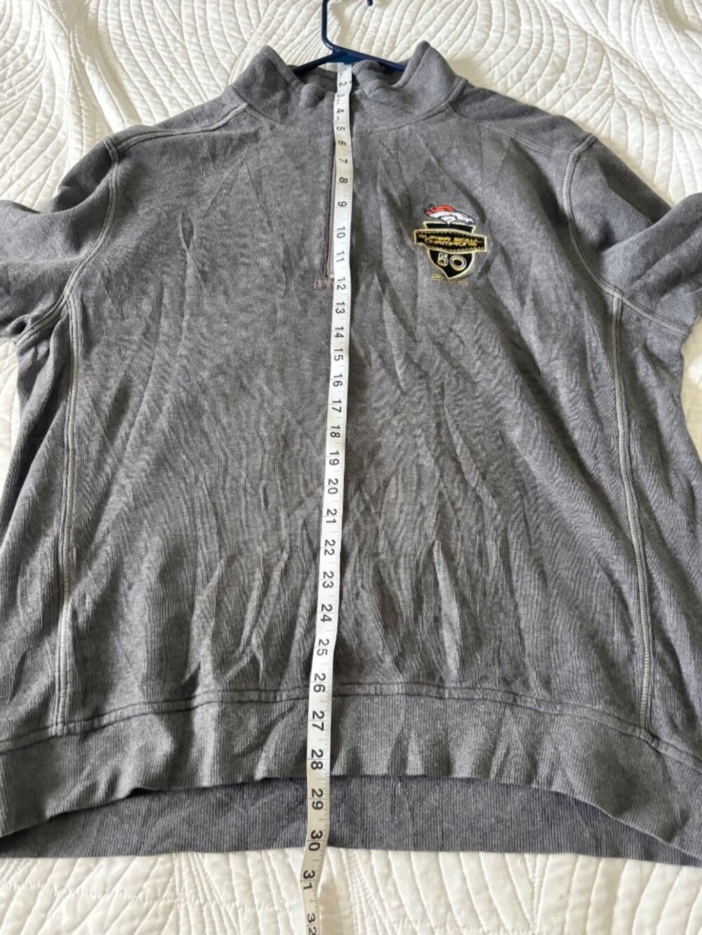 Tommy Bahama Denver Broncos Super Bowl 50 Champions 2015 Pullover L 1/4 Zip - Picture 6 of 6